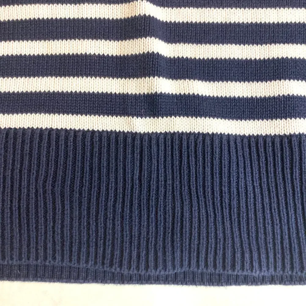 GAP Kid’s 100% Cotton Blue White Striped Knit Turtleneck Pullover Sweater Medium